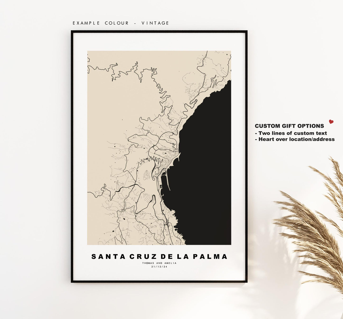 Santa Cruz de La Palma Map Print - City Map Poster - Map Art - Map Wall Art - Spain City Maps - Print - La Palma  - Minimalist City Map