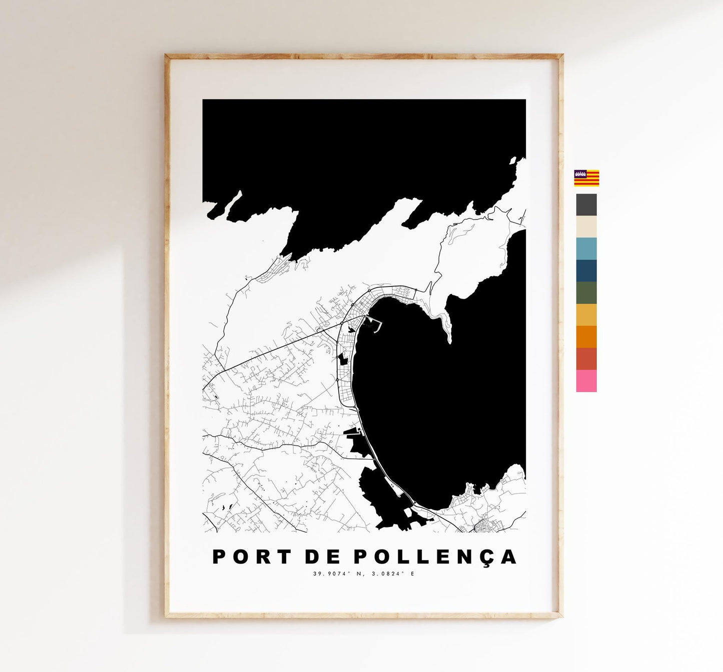 Port de Pollenca Map Print - City Map Poster - Map Art - Map Wall Art - Spain City Maps - Print - Mallorca  - Minimalist City Map