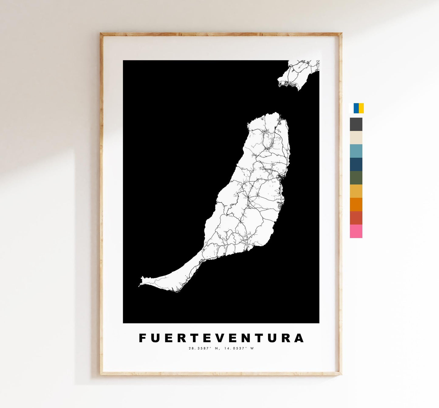 Fuerteventura Map Print - Map Poster - Map Art - Map Wall Art - Spain Maps - Fuerteventura Print - Canary Islands Poster - Minimalist Map