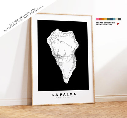 La Palma Map Print - Map Poster - Map Art - Map Wall Art - Spain Maps - La Palma Print - Canary Islands Poster - Minimalist Map