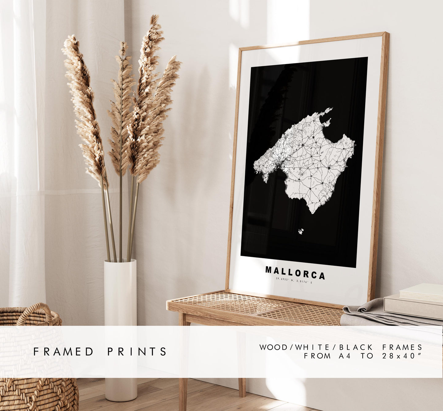 Mallorca Map Print - Map Poster - Map Art - Map Wall Art - Spain Maps - Majorca Print - Balearic Islands Poster - Minimalist Map