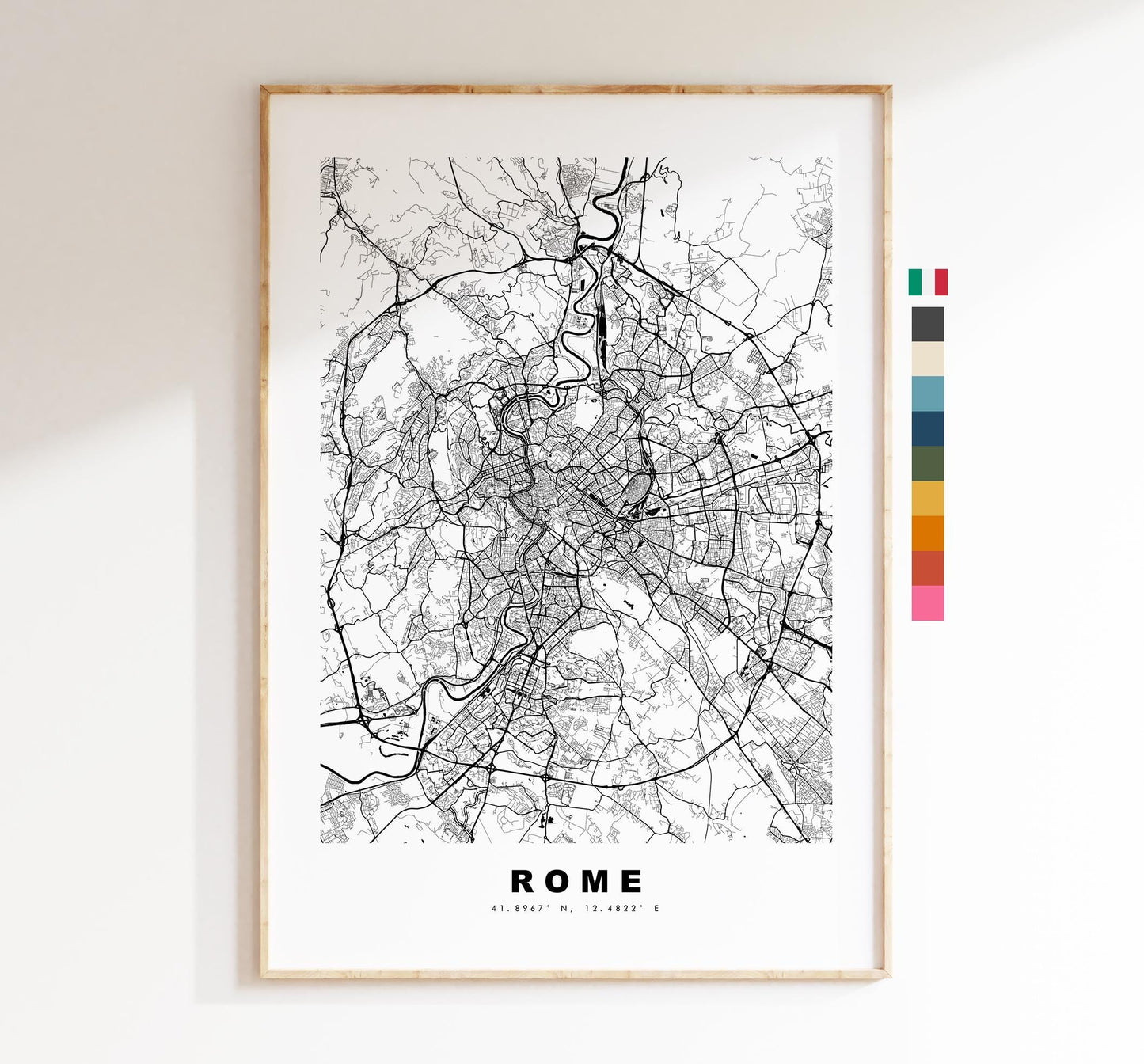 Rome Map Print - City Map Poster - Map Art - Map Wall Art - Italy City Maps - Rome Print - Rome Poster - Minimalist City Map