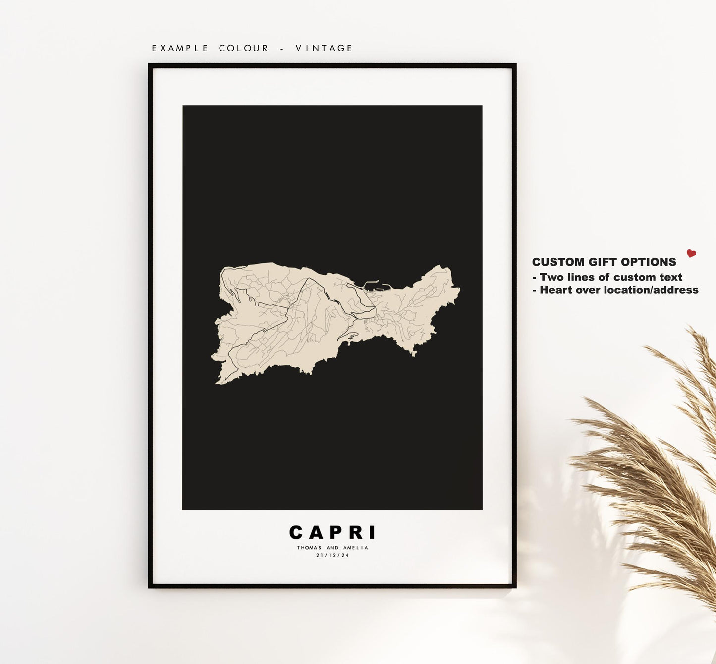 Capri Map Print - Island Map Poster - Map Art - Map Wall Art - Italy Maps - Capri Print - Capri Poster - Minimalist Map