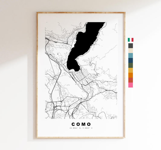 Como Map Print - City Map Poster - Map Art - Map Wall Art - Italy City Maps - Como Print - Como Poster - Minimalist City Map