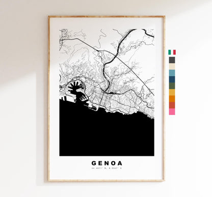 Genoa Map Print - City Map Poster - Map Art - Map Wall Art - Italy City Maps - Genoa Print - Genoa Poster - Minimalist City Map