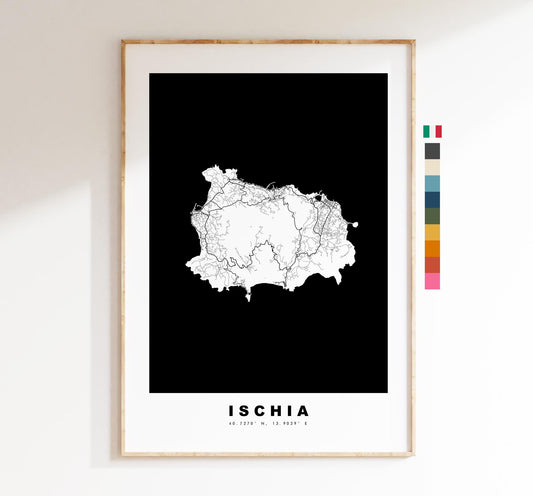 Ischia Map Print - Island Map Poster - Map Art - Map Wall Art - Italy Maps - Ischia Print - Ischia Poster - Minimalist Map