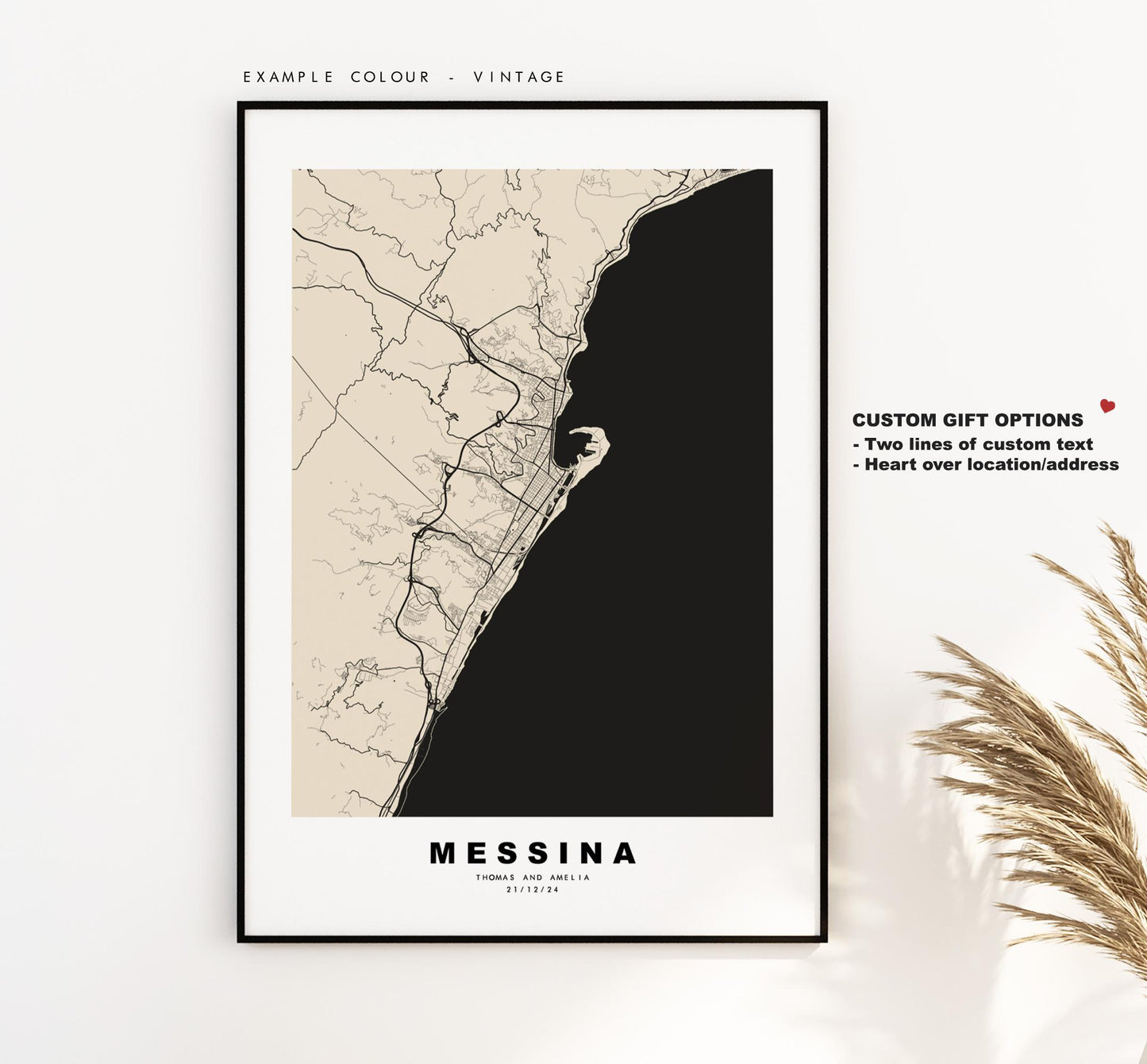 Messina Map Print - City Map Poster - Map Art - Map Wall Art - Italy City Maps - Messina Print - Messina Poster - Minimalist City Map