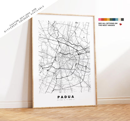 Padua Map Print - City Map Poster - Map Art - Map Wall Art - Italy City Maps - Padua Print - Padua Poster - Minimalist City Map