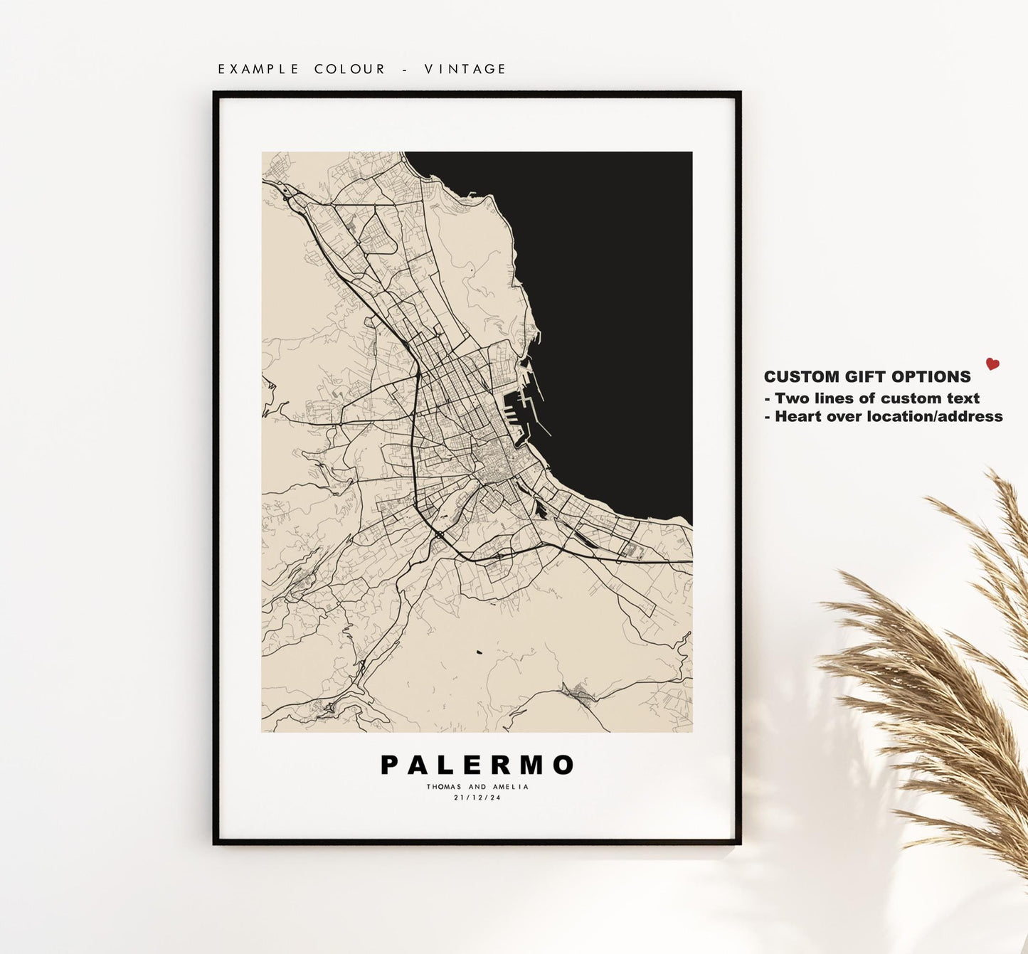 Palermo Map Print - City Map Poster - Map Art - Map Wall Art - Italy City Maps - Palermo Print - Palermo Poster - Minimalist City Map