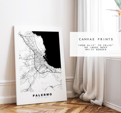 Palermo Map Print - City Map Poster - Map Art - Map Wall Art - Italy City Maps - Palermo Print - Palermo Poster - Minimalist City Map