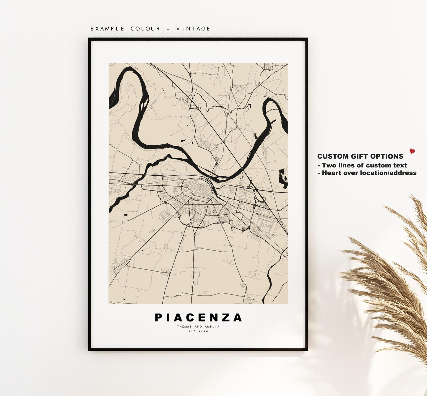 Piacenza Map Print - City Map Poster - Map Art - Map Wall Art - Italy City Maps - Piacenza Print - Piacenza Poster - Minimalist City Map