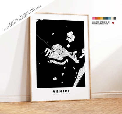 Venice Map Print - City Map Poster - Map Art - Map Wall Art - Italy City Maps - Venice Print - Venice Poster - Minimalist City Map