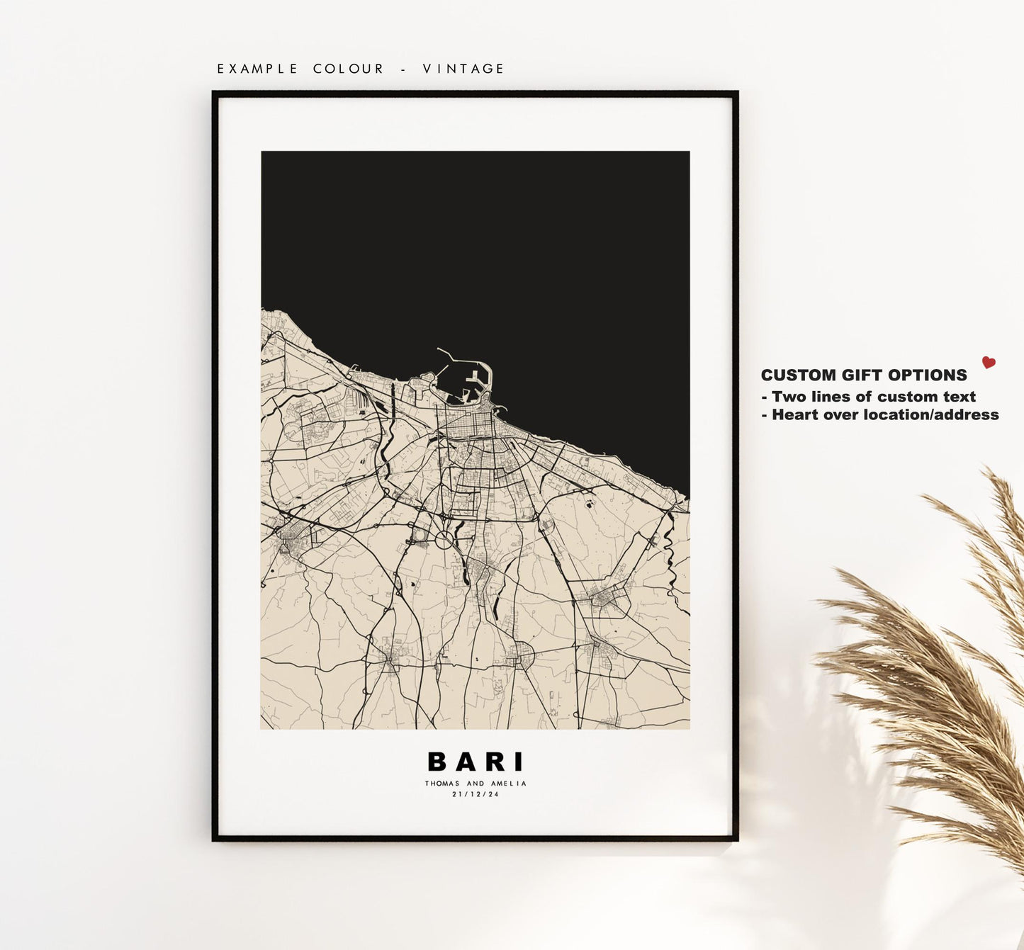 Bari Map Print - City Map Poster - Map Art - Map Wall Art - Italy City Maps - Bari Print - Bari Poster - Minimalist City Map