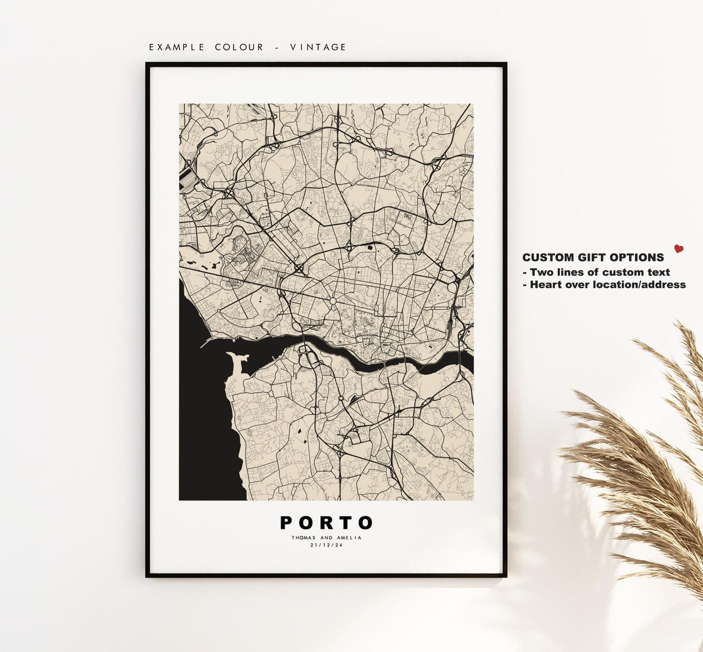 Porto Map Print - City Map Poster - Map Art - Map Wall Art - Portugal City Maps - Porto Print - Porto Poster - Minimalist City Map