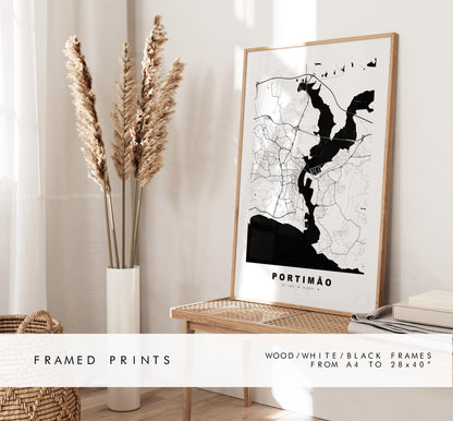 Portimao Map Print - City Map Poster - Map Art - Map Wall Art - Portugal City Maps - Portimão Print - Portimão Poster - Minimalist City Map