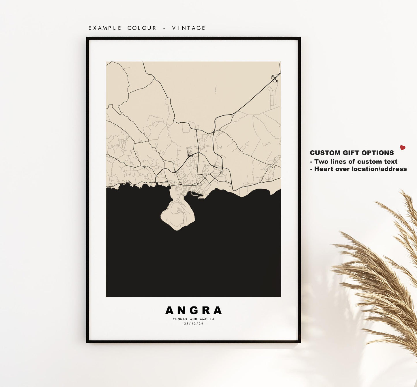 Angra Map Print - City Map Poster - Map Art - Map Wall Art - Portugal City Maps - Angra do Heroismo Print - Poster - Minimalist City Map