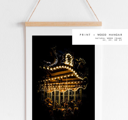 Carousel Print - New York Print - Nightscape - Carousel Print - Carousel Art - Moody - Gothic - NYC - NYC Print - Photography - Minimalist