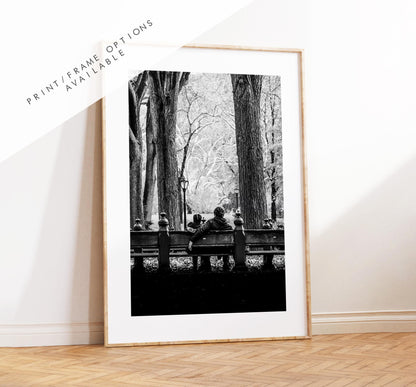 Central Park Black and White Photography Print - New York City Photography Print - Central Park Bridge - New York Poster - People - USA