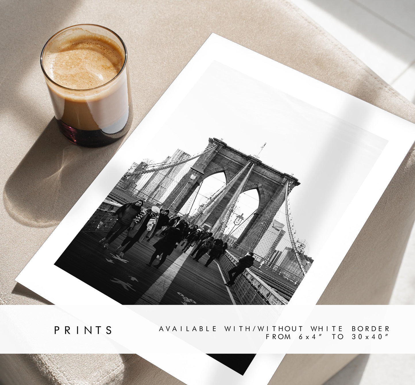 Brooklyn Bridge - New York - Fine Art Photography Print - New York Photography - Travel - Black and White - New York Print  - NYC