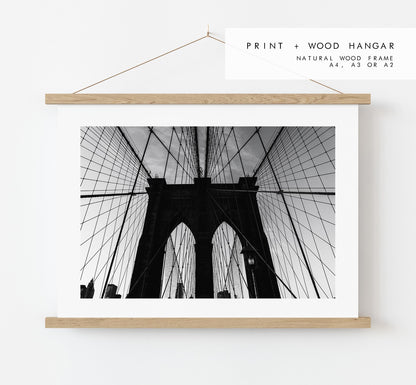 Brooklyn Bridge - New York Photography Print - New York Photography - Travel - Black and White - New York Print  - Brooklyn Bridge Print