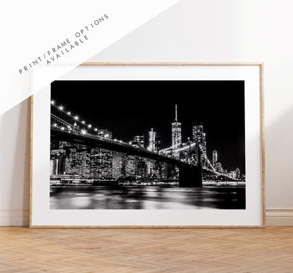 Manhattan Skyline - New York Print - Black and White Photography - New York Photography - Artwork - Print - Poster - Picture - Minimalist