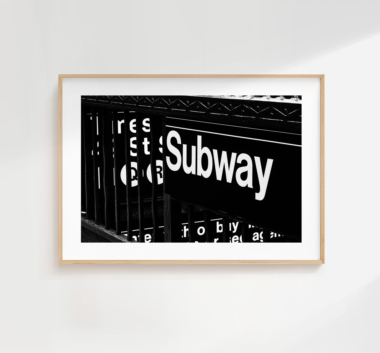 Subway Sign Print - New York Print - Fine Art Photography Print - New York Photography - Black and White - New York Poster  - Metro - Subway