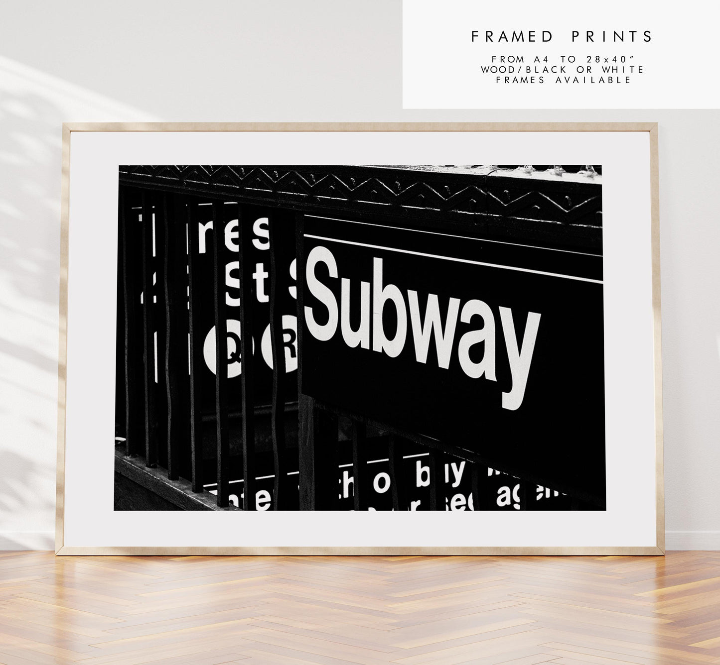 Subway Sign Print - New York Print - Fine Art Photography Print - New York Photography - Black and White - New York Poster  - Metro - Subway