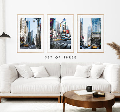 New York City Print Set - Print Set of Three - Modern Photography Prints  - Cool Blue Tones - Fine Art Photography - NYC - New York