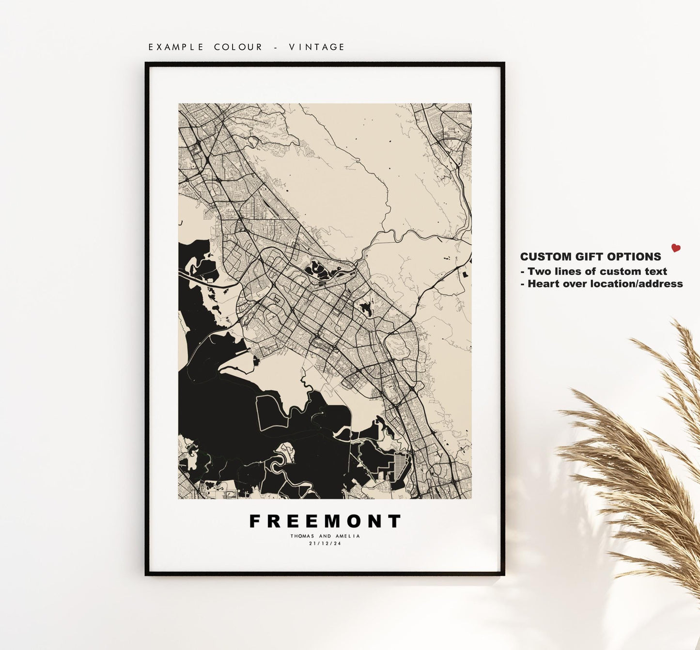 Freemont Map Print - City Map Poster - Map Art - USA City Maps - Freemont Print - Freemont Poster - Minimalist City Map - California