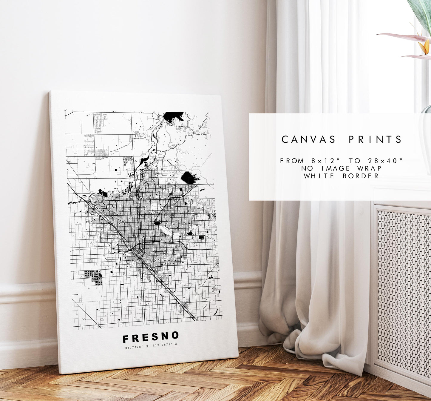 Fresno Map Print - City Map Poster - Map Art - USA City Maps - Fresno Print - Fresno Poster - Minimalist City Map - California