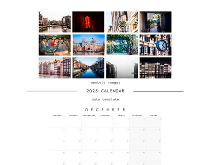 Amsterdam Calendar 2025 - A3 or A4 Wall Calendar - Amsterdam 2025 - 2025 Calendar - Planner - Photography Calendar - 2025 Planner