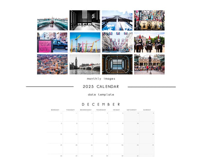 London 2025 Calendar - A3 or A4 Wall Calendar - London - Calendar - New Year - London Gift - 2025 Planner - London Calendar