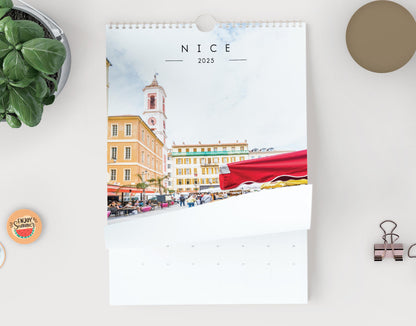 Nice 2025 Calendar - A3 or A4 Wall Calendar - Calendar - Gift - New Year - Nice Calendar - Planner - Nice Gift - France - Cote d'Azur