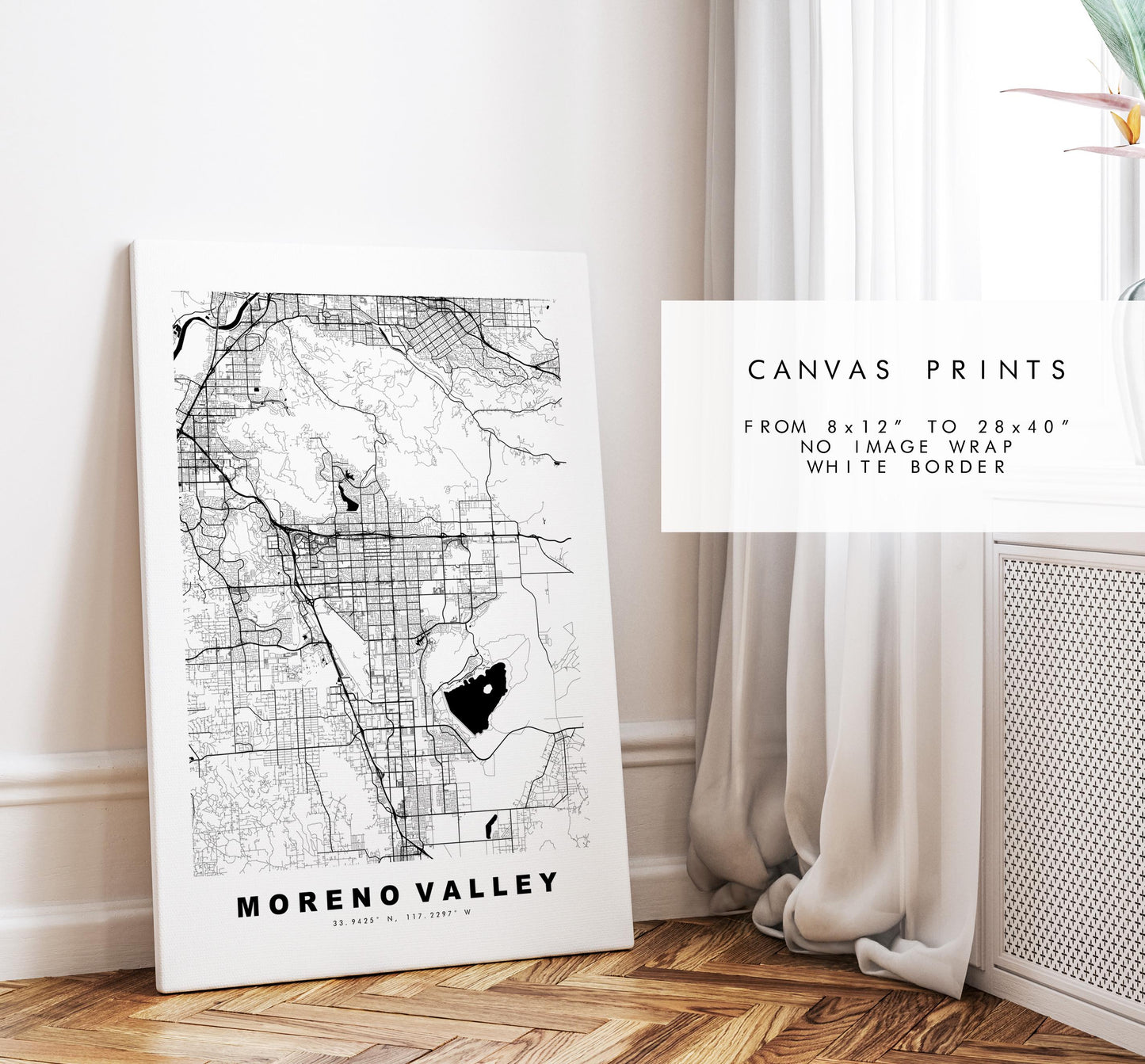 Moreno Valley Map Print - City Map Poster - Map Art - USA City Maps - Moreno Valley Print - Poster - Minimalist City Map - California