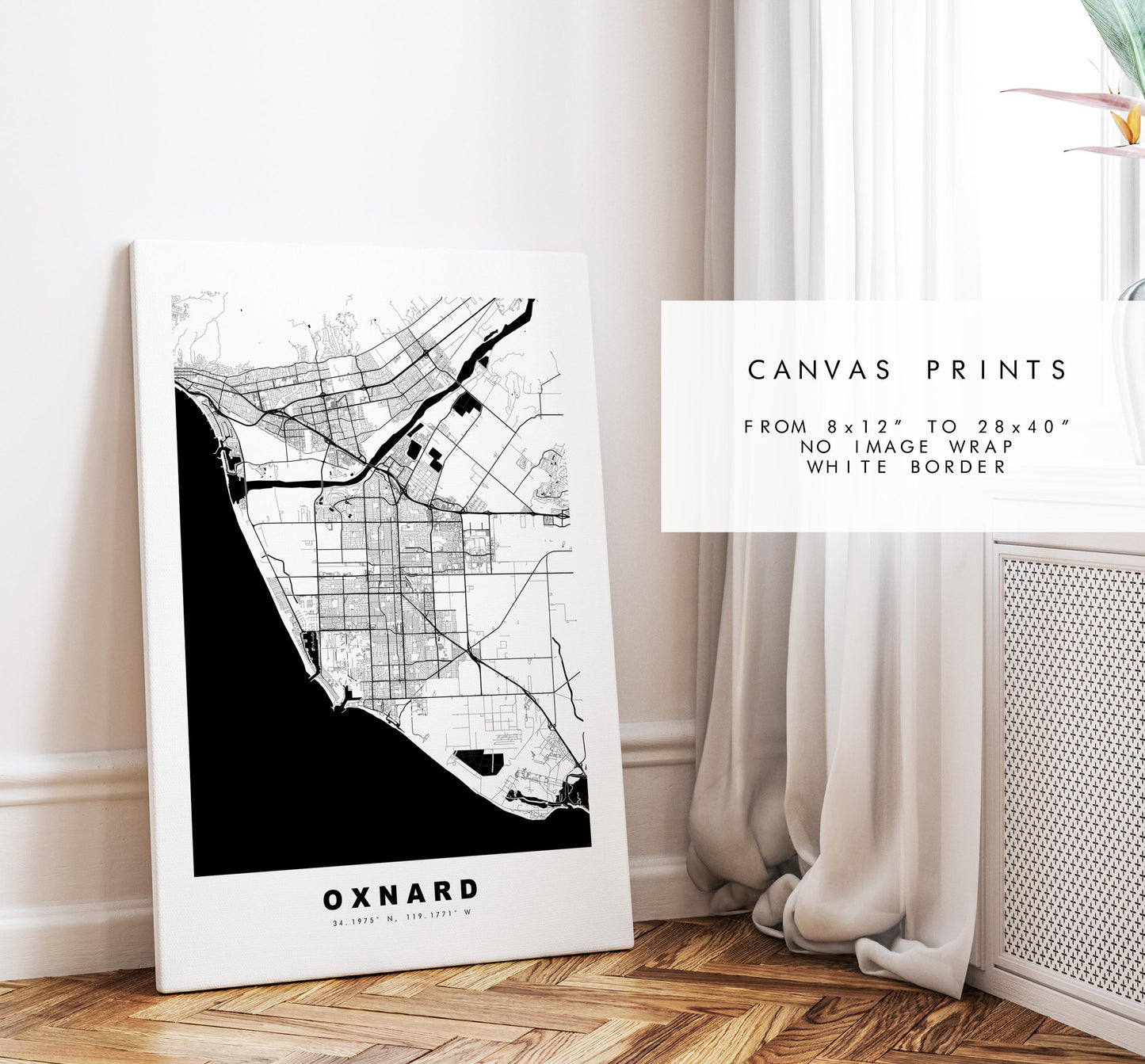 Oxnard Map Print - City Map Poster - Map Art - USA City Maps - Oxnard Print - Oxnard Poster - Minimalist City Map - California