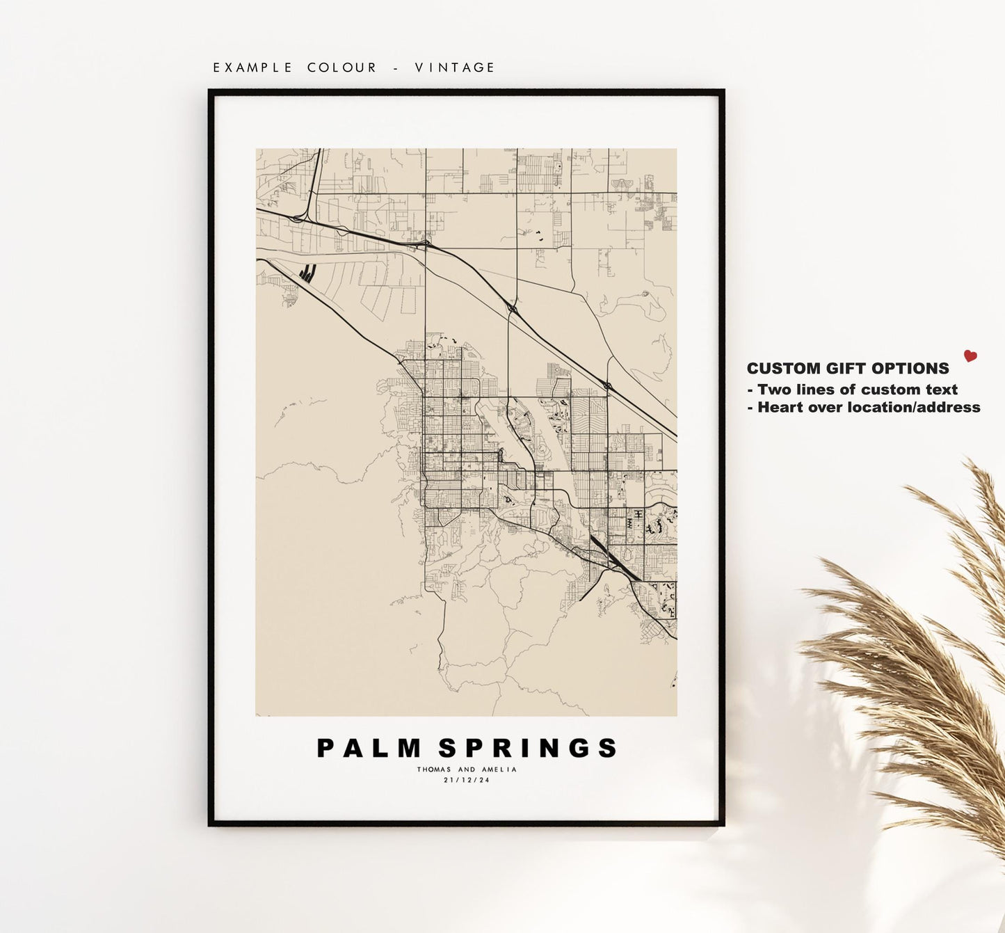 Palm Springs Map Print - City Map Poster - Map Art - USA City Maps - TEST Print - TEST Poster - Minimalist City Map - California