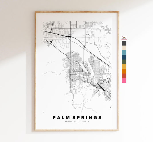 Palm Springs Map Print - City Map Poster - Map Art - USA City Maps - TEST Print - TEST Poster - Minimalist City Map - California