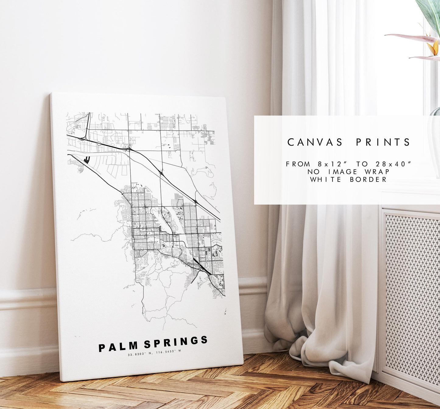 Palm Springs Map Print - City Map Poster - Map Art - USA City Maps - TEST Print - TEST Poster - Minimalist City Map - California