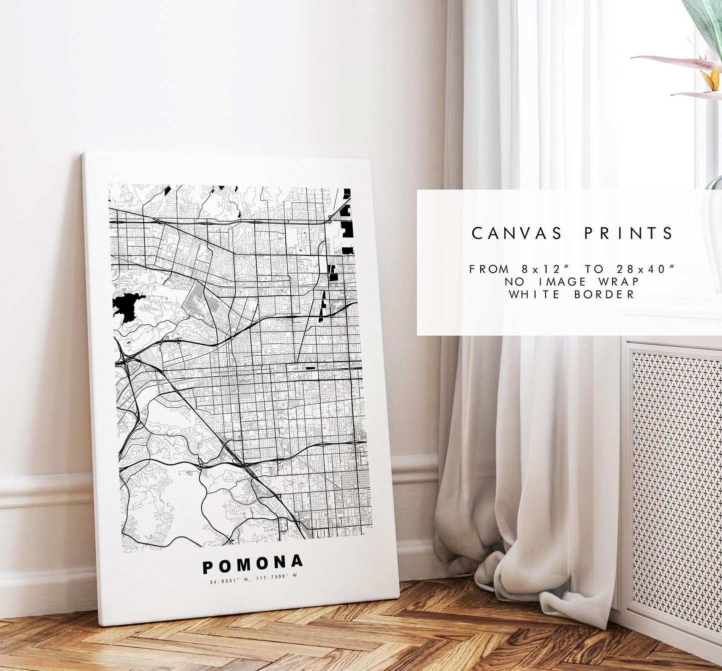 Pomona Map Print - City Map Poster - Map Art - USA City Maps - Pomona Print - Pomona Poster - Minimalist City Map - California