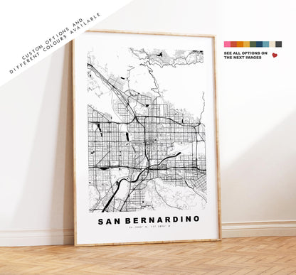 San Bernardino Map Print - City Map Poster - Map Art - USA City Maps - TEST Print - TEST Poster - Minimalist City Map - California