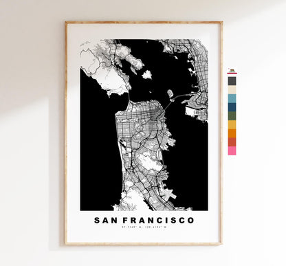 San Francisco Map Print - City Map Poster - Map Art - USA City Maps - San Francisco Print - Poster - Minimalist City Map - California