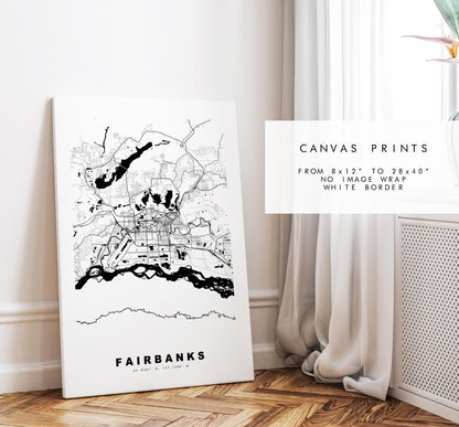 Fairbanks Map Print - City Map Poster - Map Art - USA City Maps - Fairbanks Print - Fairbanks Poster - Minimalist City Map - Alaska