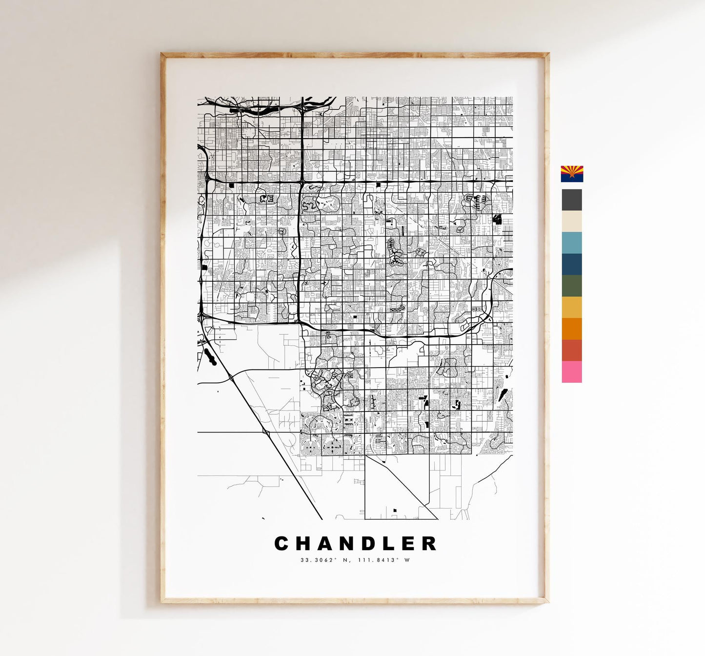 Chandler Map Print - City Map Poster - Map Art - USA City Maps - Chandler Print - Chandler Poster - Minimalist City Map - Arizona