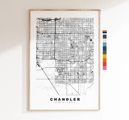 Chandler Map Print - City Map Poster - Map Art - USA City Maps - Chandler Print - Chandler Poster - Minimalist City Map - Arizona