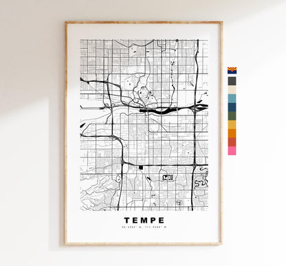 Tempe Map Print - City Map Poster - Map Art - USA City Maps - Tempe Print - Tempe Poster - Minimalist City Map - Arizona