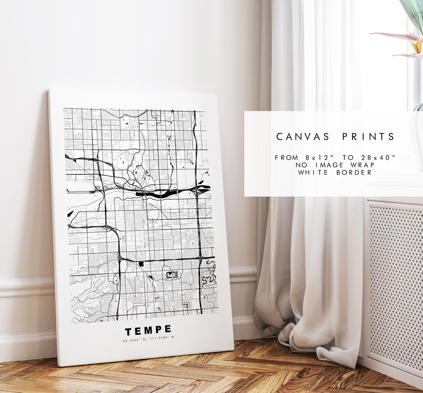 Tempe Map Print - City Map Poster - Map Art - USA City Maps - Tempe Print - Tempe Poster - Minimalist City Map - Arizona