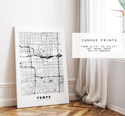 Tempe Map Print - City Map Poster - Map Art - USA City Maps - Tempe Print - Tempe Poster - Minimalist City Map - Arizona