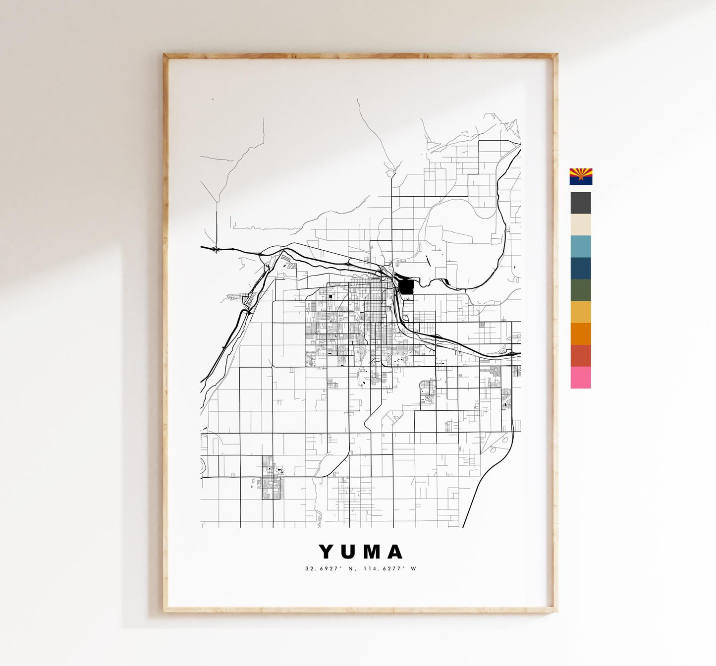 Yuma Map Print - City Map Poster - Map Art - USA City Maps - Yuma Print - Yuma Poster - Minimalist City Map - Arizona