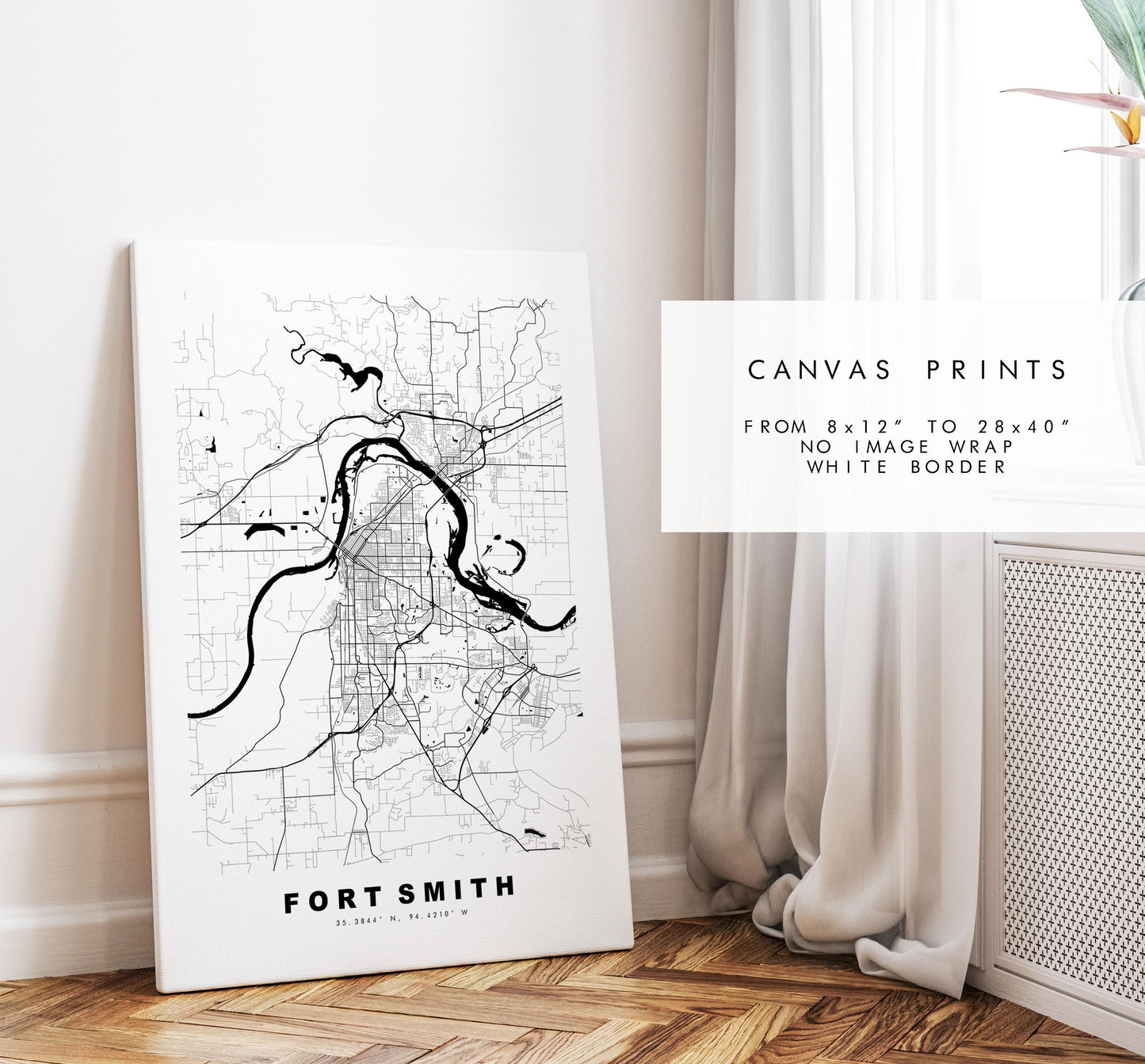 Fort Smith Map Print - City Map Poster - Map Art - USA City Maps - Fort Smith Print - Fort Smith Poster - Minimalist City Map - Arkansas