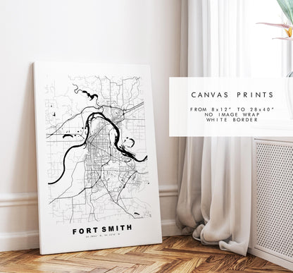 Fort Smith Map Print - City Map Poster - Map Art - USA City Maps - Fort Smith Print - Fort Smith Poster - Minimalist City Map - Arkansas